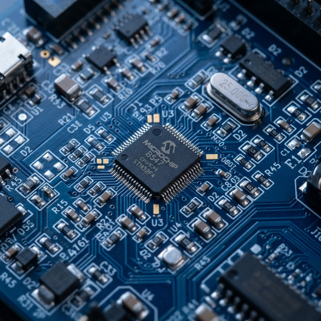 Electronic components close-up