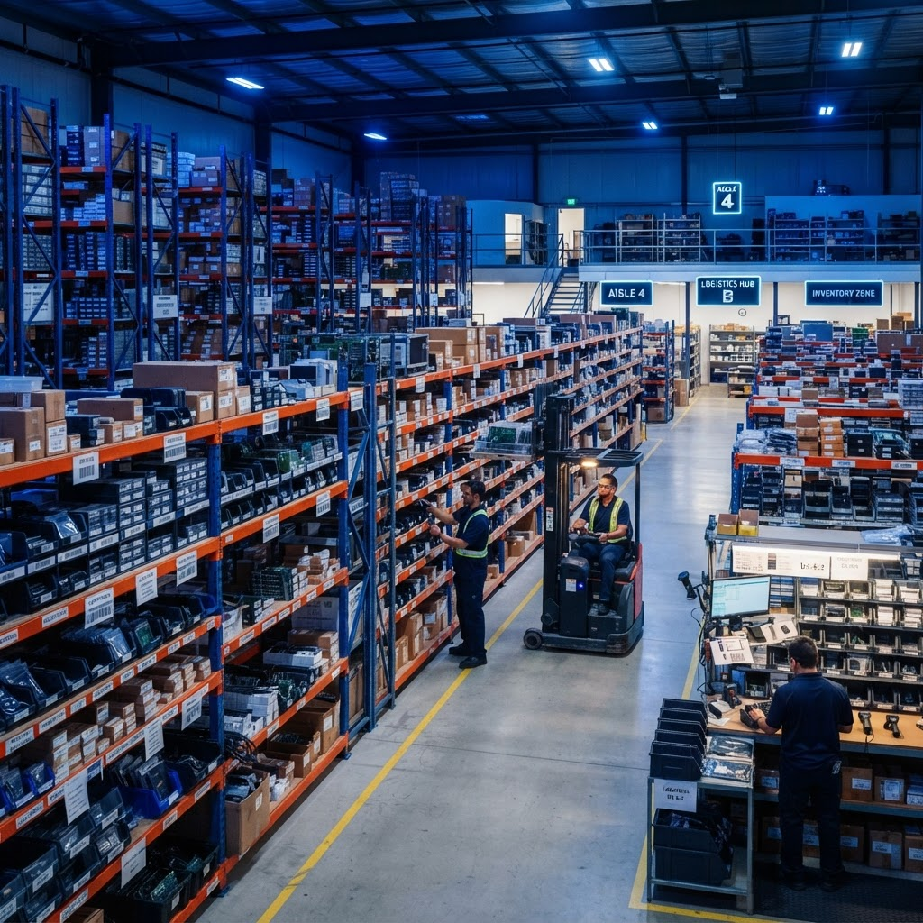 Electronics warehouse and inventory